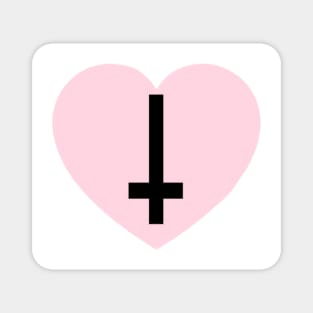 Pink and Black Cross Heart Magnet