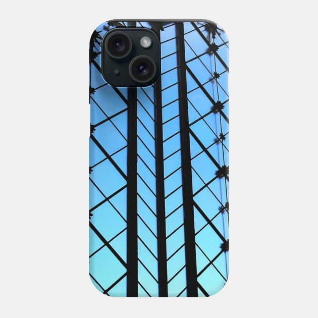 Blue sky black lattice Phone Case by stevepaint