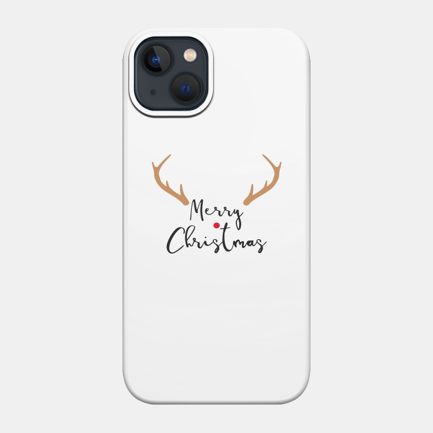 Merry Christmas red nose antler gift - Merry Christmas - Phone Case