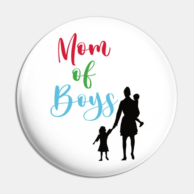Mom of Boys Pin by Azhars Store