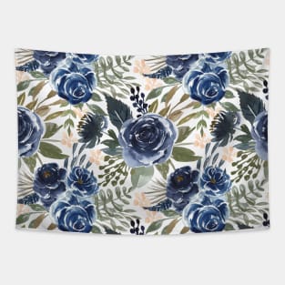 Blue peonies flowers pattern #3 Tapestry