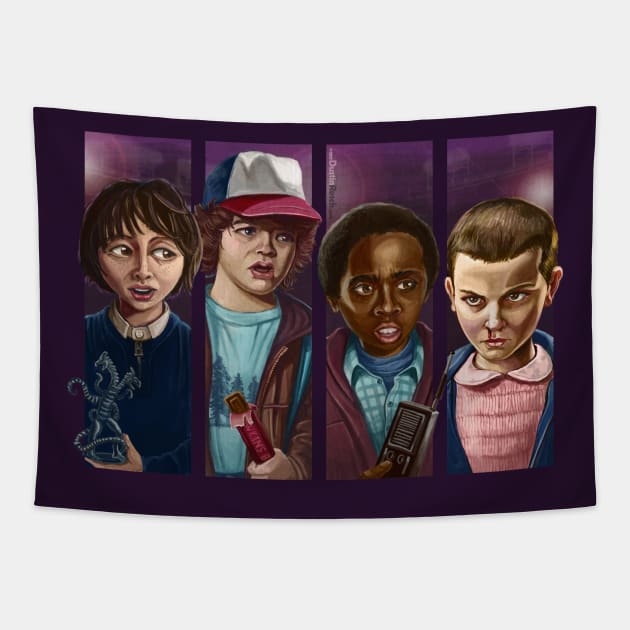 The Upside Down Rescue Squad Tapestry by Dustin Resch