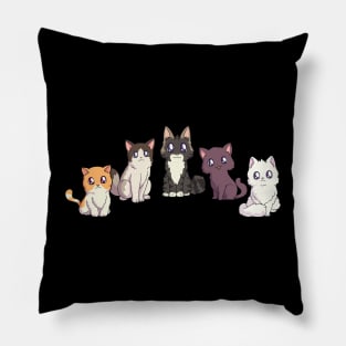 Five cute kittens - Kawaii cat Pillow