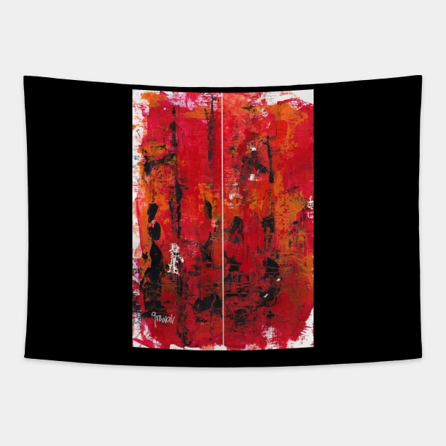 Red abstract 4 Tapestry by sukhpalgrewal