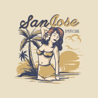 Vintage poster of Hawaiian beach girl T-Shirt