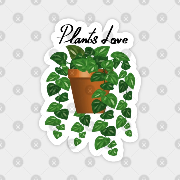 Plants Love - Marble Pothos Magnet by Designoholic