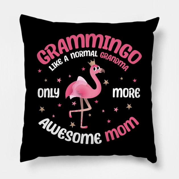 Grammingo like a normal grandma only more awesome mom with cute flamingo Pillow by star trek fanart and more