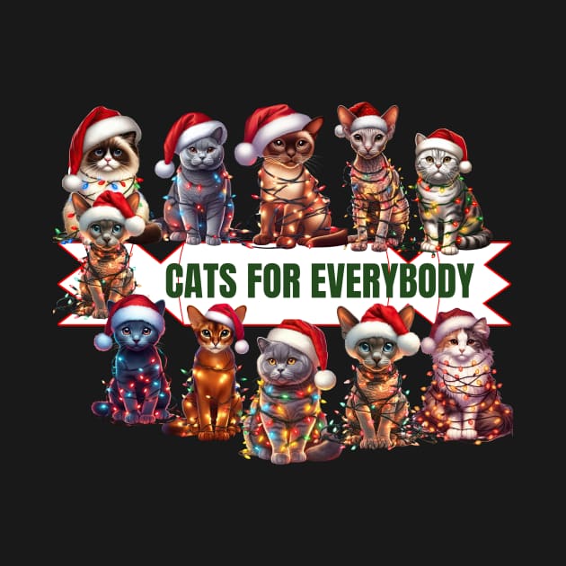 Cats For Everybody Christmas Cat Funny Xmas Santa by Positive Designer