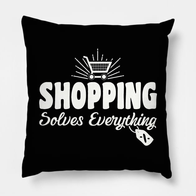 Shopaholic Funny Shopping Quote Pillow by savariya