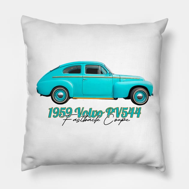 1959 Volvo PV544 Fastback Coupe Pillow by Gestalt Imagery