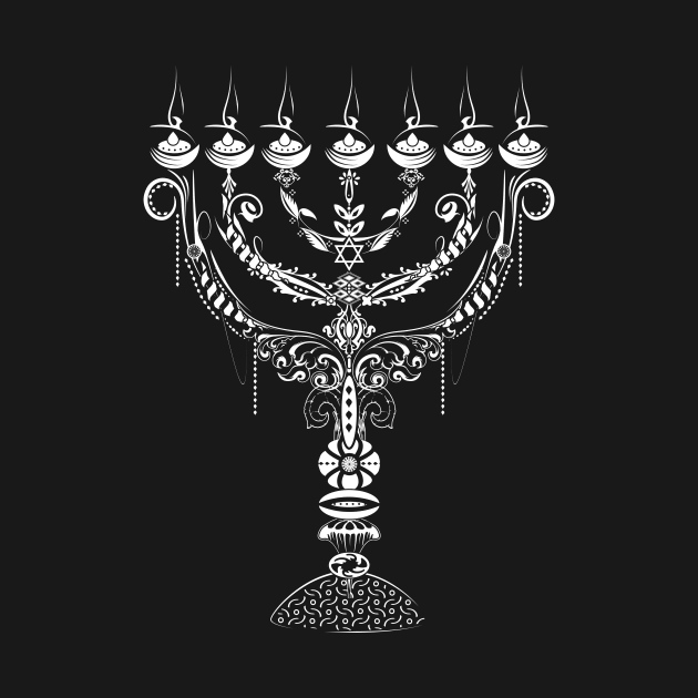 decorated menorah - seven-armed candle holder by Kisho