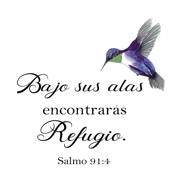 Bajo sus alas encontraras refugio Spanish bible verse by LatiendadeAryam