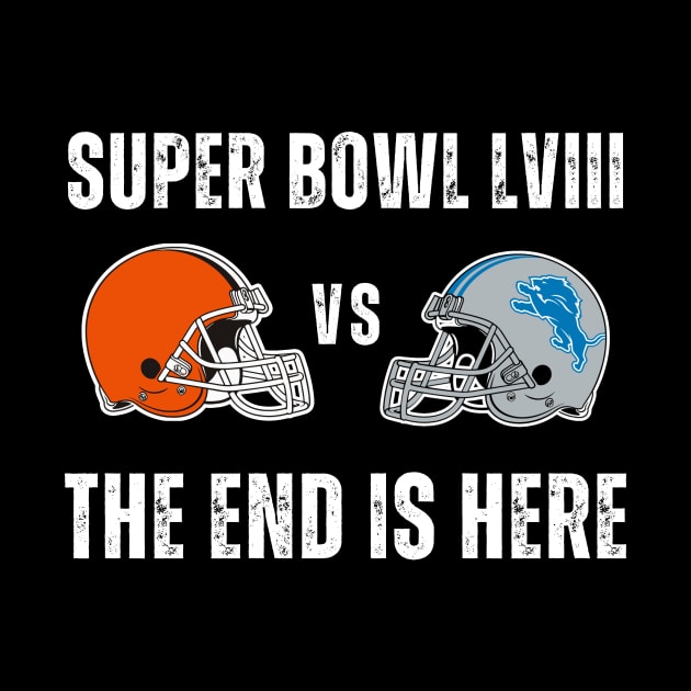 Super Bowl LVIII Browns Versus Lions 2024 Funny Football Fan by Little Duck Designs