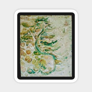 Green and gold seahorse Magnet