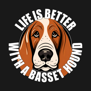 Basset Hound Life is Better With A Dog Happy Puppy T-Shirt