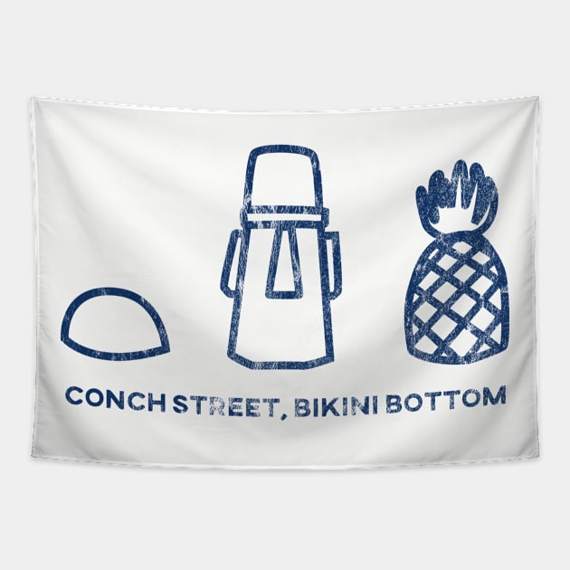 vintage Visit Conch Street, BB City Tapestry by tamir2503