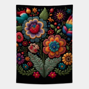 Botanical vintage Ethnic embroidery Floral design 4 Tapestry