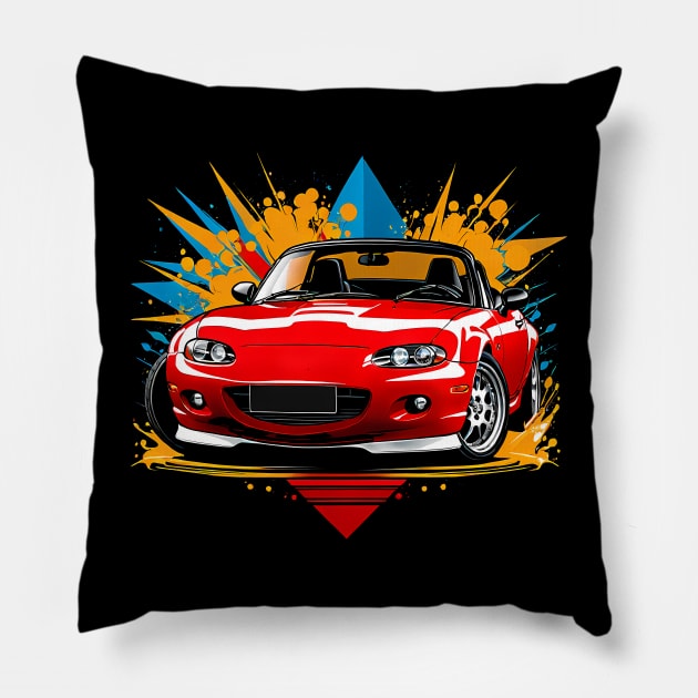 Mazda mx5 Pillow by TaevasDesign