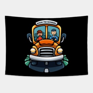 Back To School Bus Tapestry