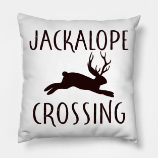 jackalope crossing dark Pillow