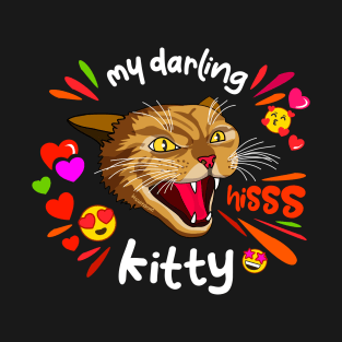 Valentine Day Angry Cat (dark) T-Shirt