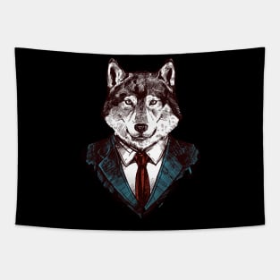 Business Wolf Tapestry