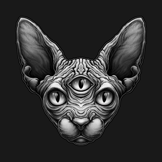 Three Eyed Egyptian Sphynx cat by LillyRise