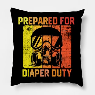 Prepared for Diaper Duty - Funny Baby Diaper Changing Parenting Jokes Gift Pillow