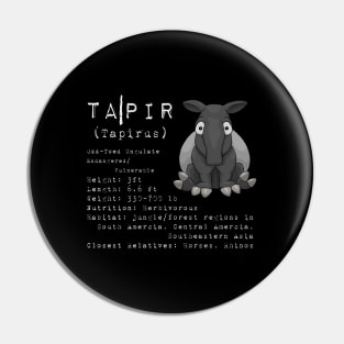 Profile Description Chubby Tapir Fact Sheet Pin