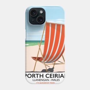 porth ceiriad wales beach travel poster Phone Case