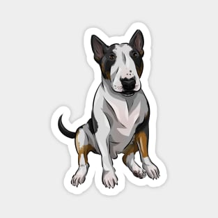 Cute English Bull Terrier Dog | Tricolour | Tricolor Magnet