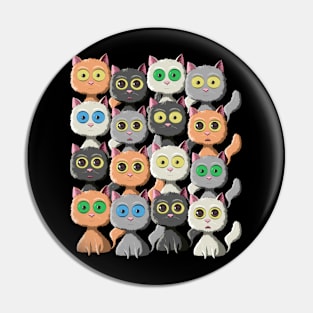 Cute & Creepy Kawaii Cats Funny Sarcastic Anime Cat Lovers Pin