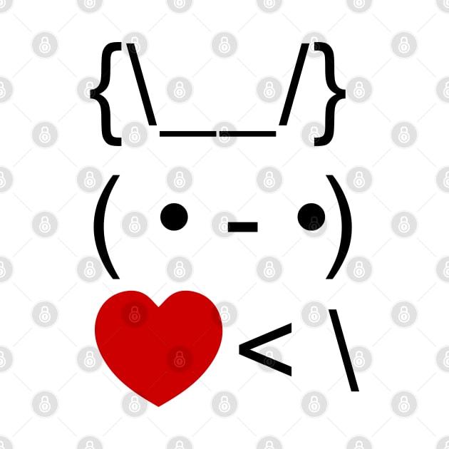 ASCII Text Art Bunny Rabbit Take Heart Back by tinybiscuits