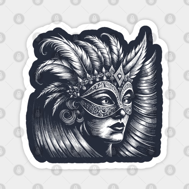 Venetian Mask Magnet by CatCoconut-Art