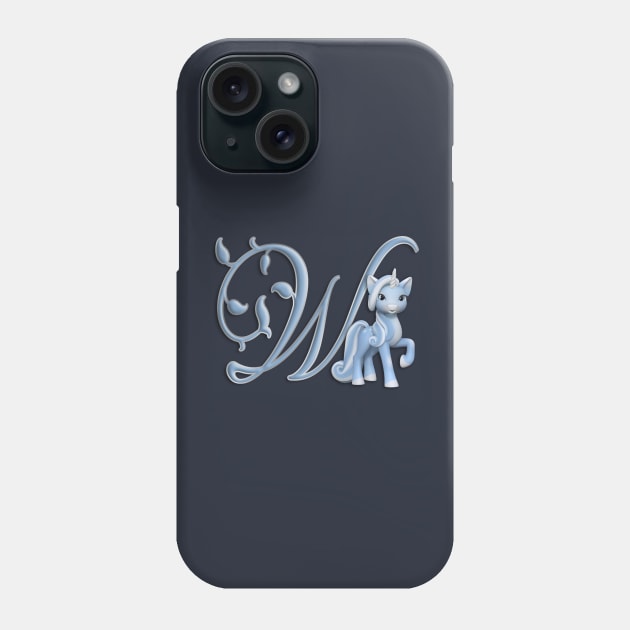Monogram W Custom Unicorn Phone Case by AlondraHanley