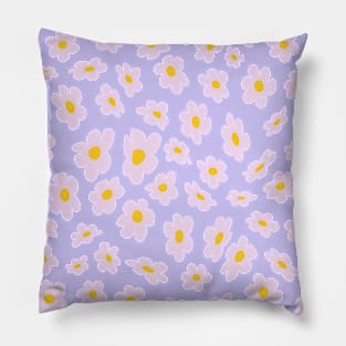 Floating Flower Power Daisies on lilac Pillow