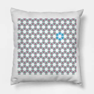 Tiling Tessellation In Green, Blue & Pink Pillow