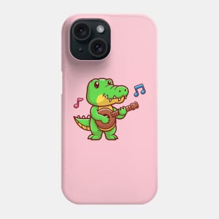 Cute Crocodile Playing Guitar Cartoon Phone Case