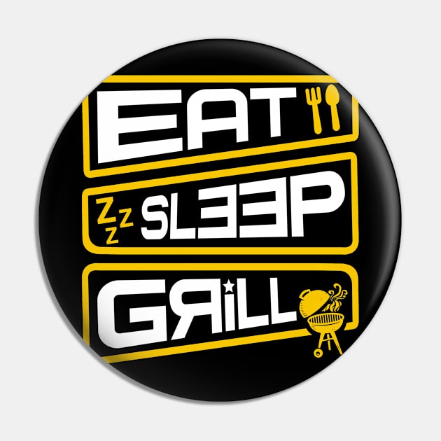 'Eat Sleep Grill' Lovely Food Barbeque Gift Pin by ourwackyhome