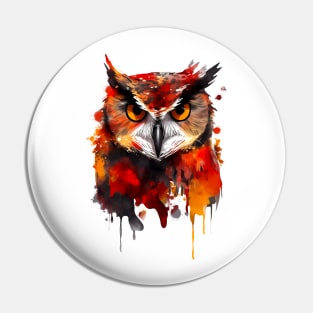 Owl paint splatter Pin