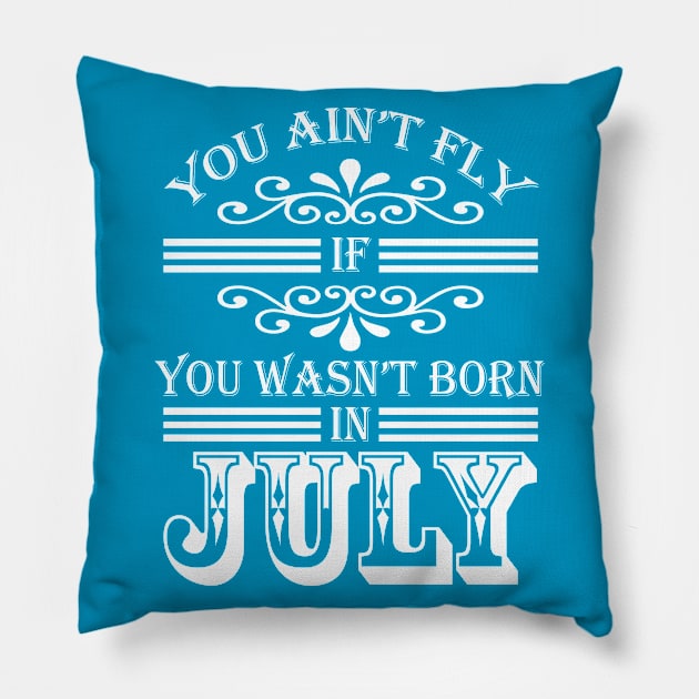 SKILLHAUSE - FLY IN JULY v2 (WHITE LETTER) Pillow by DodgertonSkillhause