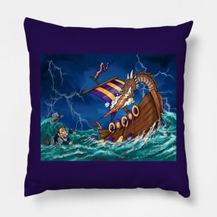 Minnesota Vikings Fans - Kings of the North vs Out to Sea Cowpokes Pillow