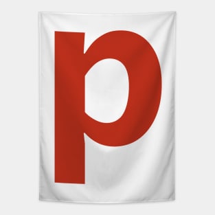 Letter p in Red Text Minimal Typography Tapestry