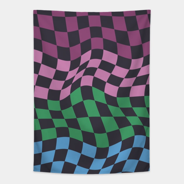 Colorful Checkerboard Pattern 3 Tapestry by Colorable