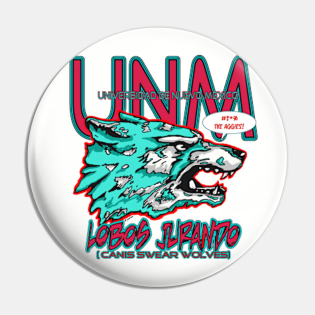 Unm Lobos Lobos Jurando Pin Teepublic