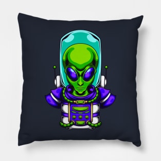 Space Time Big Head Alien Pillow