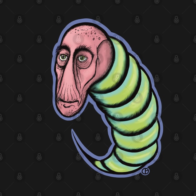 Mr. Grubb Worm Creature by Art from the Blue Room