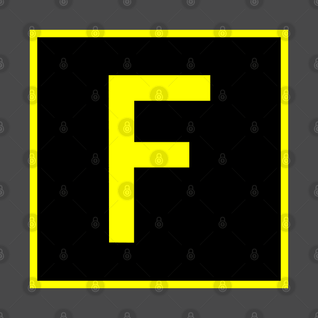 F - Foxtrot - FAA taxiway sign, phonetic alphabet by Vidision Avgeek