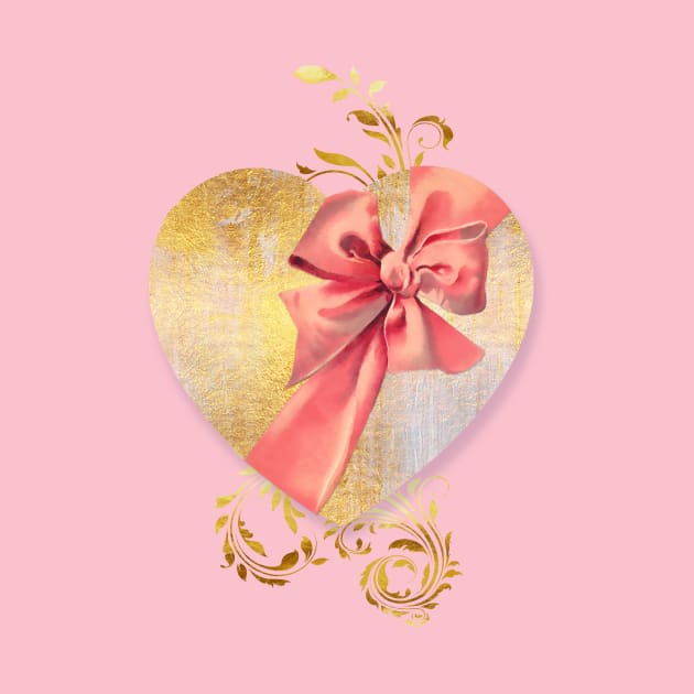 Eternal Heart, wrapped in a bow, Valentines Day tee shirt by LittleBean