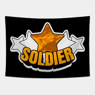 gold star soldier lettering word art Tapestry